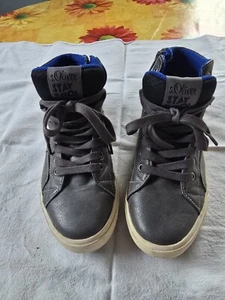 S. Oliver*Jungen Gr. 37*hohe Sneaker*Reißverschluss*Schnürschuhe*grau - Bild 1 von 5