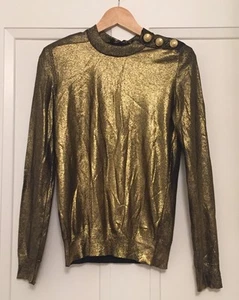 Balmain H&M gold shimmery top/jumper/sweater Eur34/UK8 - Picture 1 of 4