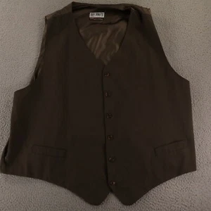 VTG City Streets Vest 3XL Brown 100% Wool Made in USA 56R - Picture 1 of 5