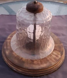 Beautiful Vintage Salvaged Flush Mount Light Fixture - Textured Glass Shade –GDC - Picture 1 of 9