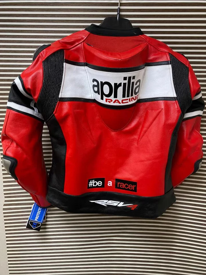Chaqueta de cuero personalizada Aprilia RSV4 para carreras de motocicletas Foto 1 de 4