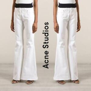 NWT- Acne Studios Ladies 'Mello' White  Slim Fit Flared Hem Jeans - Size 28/32