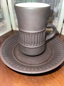 Dansk Quistgaard Brown Flamestone Cup Saucer Denmark MCM Brown Scandinavian - Picture 1 of 7
