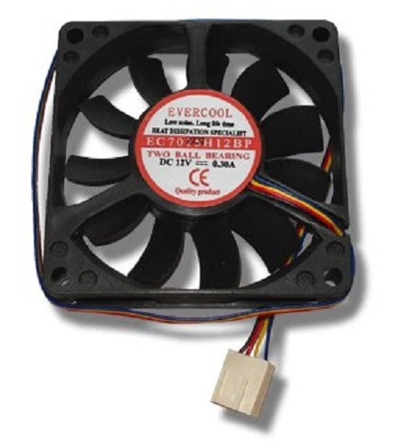 Evercool 70mm x 15mm EC7015H12BP Computer Case Ball Bearing Fan 4-Pin PWM - Image 1 of 1