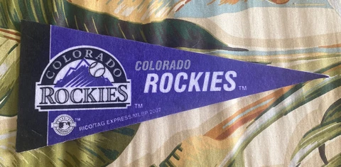 Colorado Rockies Vintage Old Logo MLB Rico Mini Pennant 9"x4” Felt Banner Flag Cover