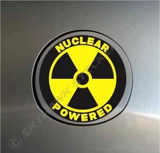 Nuclear Powered Funny Sticker Vinyl Decal Radiation Car Truck Motorcycle Macbook