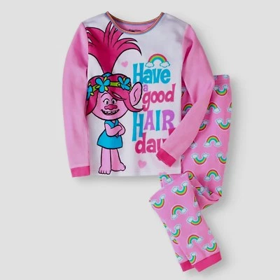 Girl's Dreamworks Trolls 2 Piece Thermal Underwear Set Size 8 or 10 NEW - Image 1 of 4