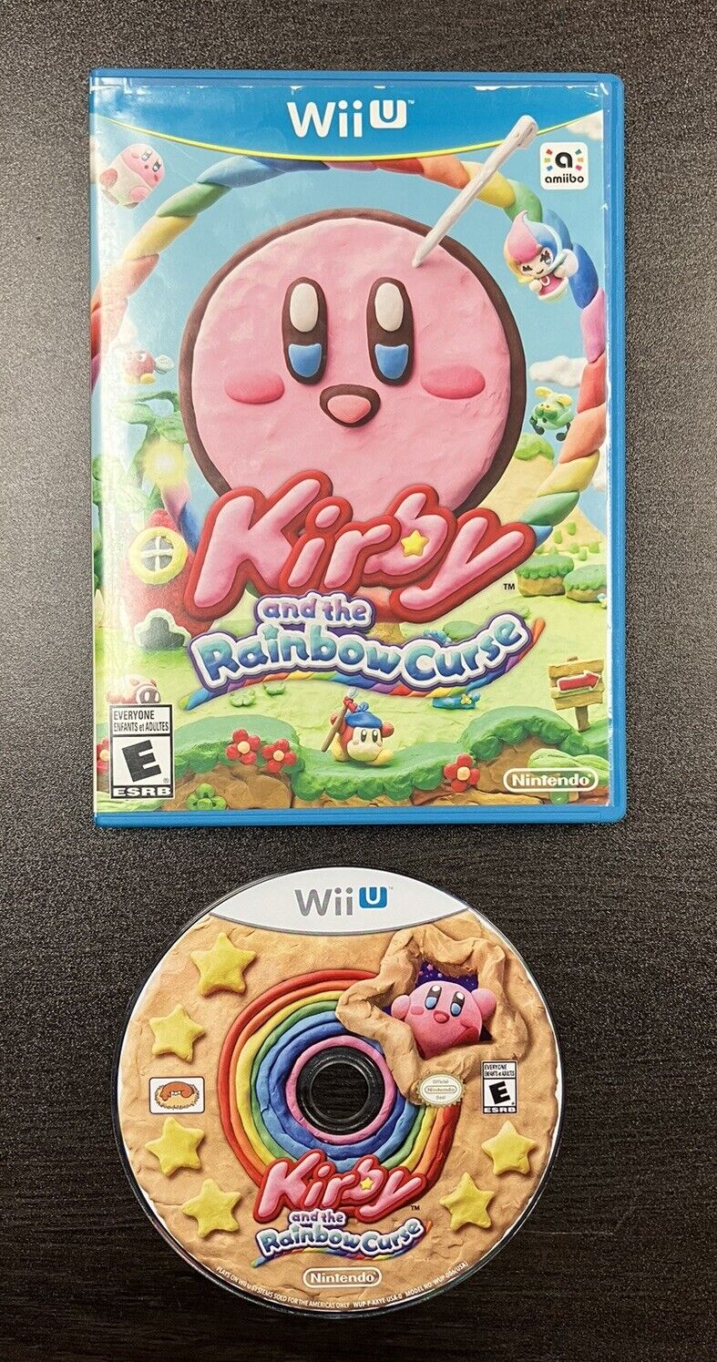 Kirby and the Rainbow Curse (Nintendo Wii U, 2015) - Case and Disc