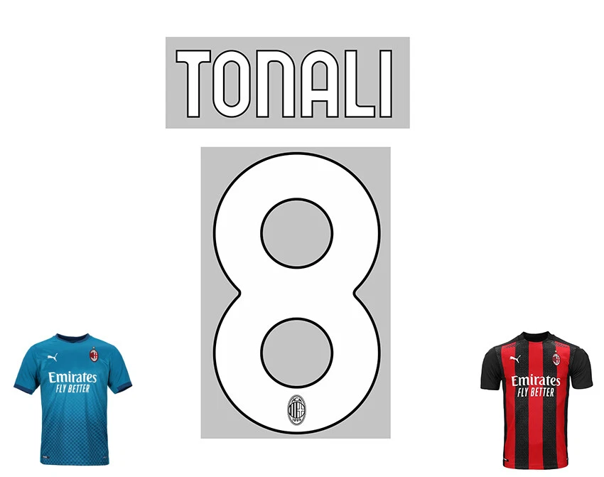 Kit Personalizzazione TUTTI Serie A 2021 Maglia MILAN BRAHIM IBRAHIMOVIC TONALI - Immagine 1 di 1