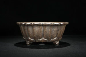 6.3in Chinese Vintage Yixing Zisha Clay Pot, Handmade Orchid Bonsai Zen Decor - Picture 1 of 10