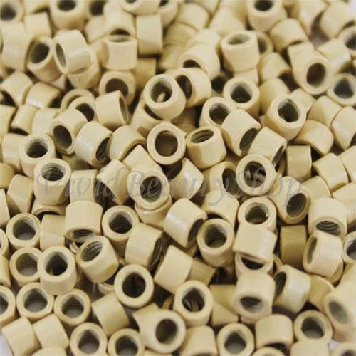 Blonde Screw Thread Micro Rings Bead Lock for I Stick Tip Human Hair Extensions - Image 1 of 1