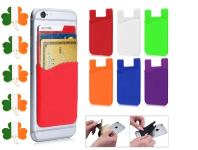 Wallet Credit Card Cash Holder Pouch Stick On Mobile Phone Pocket ID Bank Phone✅ - Image 1 of 4