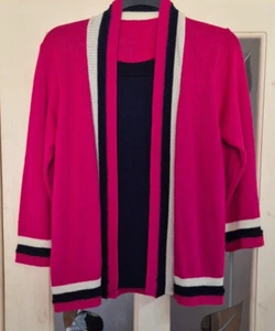 PINK & BLUE 2 IN 1 JUMPER CARDIGAN FREE SIZE - Picture 1 of 2