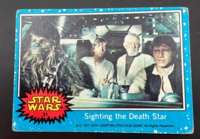 1977 Topps Star Wars Series 1 Blue Sighting the Death Star #31 - Image 1 of 2
