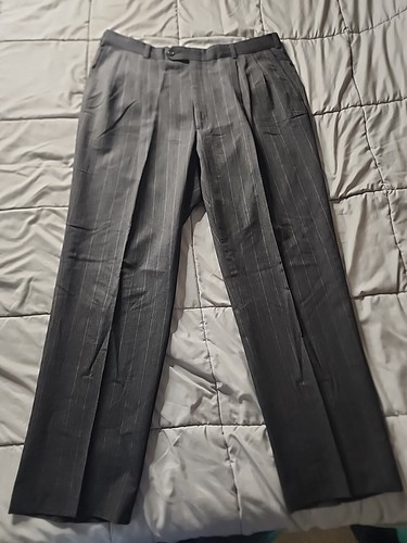 Pantaloni vintage Burberrys uomo 38 grigio antracite gesso lana leggera