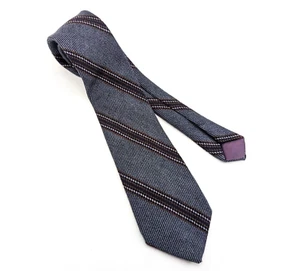 1970s Scottish Lambswool Necktie Men's Vintage Black, Gray & Brown from Scotland - Picture 1 of 6