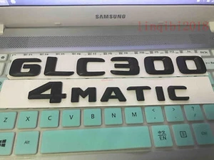 Matt black "GLC300+4 MATIC" Letters Trunk Emblem Badge Sticker for Mercedes Benz - Picture 1 of 4