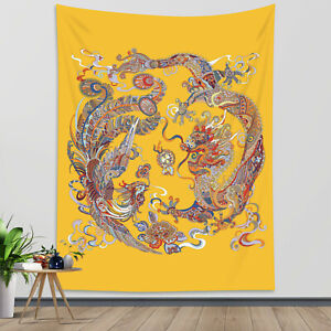 Oriental Dragon Tapestry Chinese Totem Wall Hanging Home Decor Bedspread Cover
