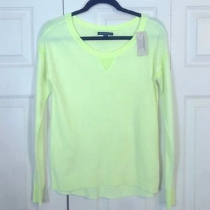 Maglione pullover maglione girocollo AMERICAN EAGLE X-Small giallo brillante nuovo con etichetta - Foto 1 di 7
