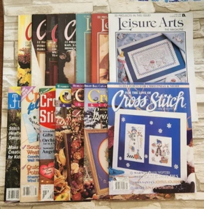 14x Cross Stitch Magazines Love of Cross Stith Leisure Arts Just Cross Stitch - Picture 1 of 8