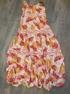 Abito da spiaggia donna Betsey Johnson tropicale taglia media rosso giallo arancione - Foto 1 di 10