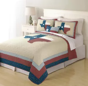NIP HOME CLASSICS QUEEN WESLEY Texas Cotton REVERSIBLE QUILT $160 - Picture 1 of 1