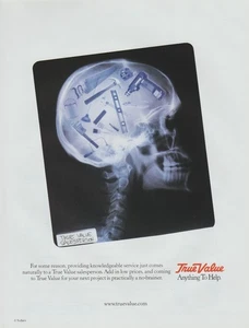 True Value Hardware 1998 - Cabeza de vendedor herramientas de espectáculos de rayos X - Foto publicitaria impresa - Imagen 1 de 1