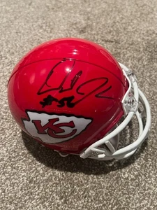 DERRICK JOHNSON SIGNED FOOTBALL MINI HELMET KANSAS CITY CHIEFS AUTO TRISTAR CERT - Picture 1 of 3