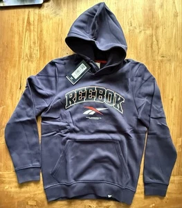 Sudadera con capucha Reebok Albany azul marino para hombre nueva con etiquetas. PVP £45 Retro Vintage - Imagen 1 de 9