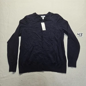 NUOVO Charter Club maglione cardigan nero tinta unita con bottoni adulto donna taglia 0X - Foto 1 di 7