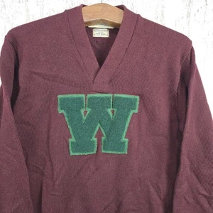 Rare Vtg 30's Washington U. of St. Louis Wool VNeck Letterman Sweater Marquart - Picture 1 of 18