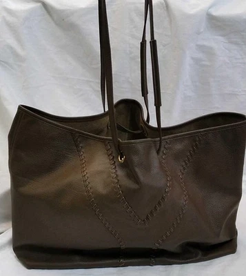 Vintage Yves Saint Laurent Brown Tote Leather Shoulder Bag with Pouch From Japan - Image 1 of 4