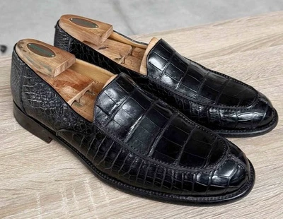 MEZLAN PLATINUM ALLIGATOR / CROCODILE LOAFERS / SHOES MEN SZ 11.5 MED - Image 1 of 4