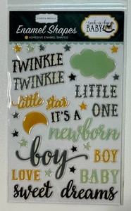 Carta Bella rock-a-bye BABY Adhesive Enamel Shapes - Picture 1 of 1