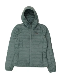 Chaqueta acolchada con capucha para mujer ADIDAS UK 10 pequeña verde poliéster BL23 - Imagen 1 de 4