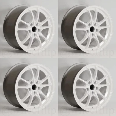 (set of 4) Mugen MC10 17x9 +38 5x114.3 White - Image 1 of 4
