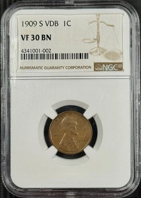 1909 S VDB 1C VF 30 BN - Image 1 of 3