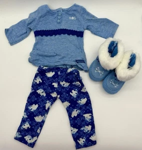 Amerikanisches Mädchen Eisbär Pyjama PJ's Outfit für 18" Puppen - Bild 1 von 4