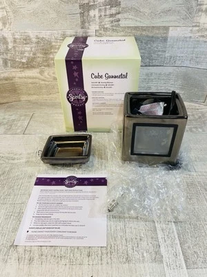 Scentsy Gallery Cube Gunmetal Customizable Wax Warmer * NEW * in Box - Image 1 of 4