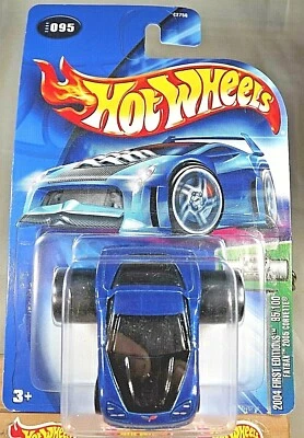 2004 Hot Wheels #95 First Editions FATBAX 2005 CORVETTE Blue w/o Red Taillights - Image 1 of 4