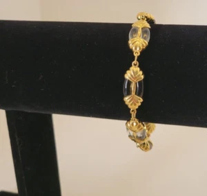 Swarovski black white/clear gold bracelet - Picture 1 of 5