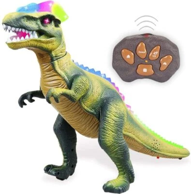Remote Control Dinosaur Walking Roaring LED Light Eyes Robot for Kids Boys  - Image 1 of 4