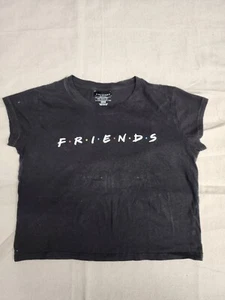 Women's Official Friends Merchandise Cropped TShirt Black Size M Retro 90's - Picture 1 of 6