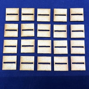 30mm Square Slotted MDF Wooden Bases (x20) Laser Cut FAST SHIPPING US SELLER v1 - Picture 1 of 2