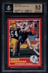 1989 SCORE RC #201 BRUCE ARMSTRONG BGS 9.5 (QUAD 9.5) GEM MINT ROOKIE #8326441 - Picture 1 of 2