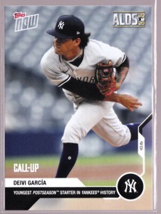 Deivi Garcia Yankees Youngest Post Season Starter on 10.6 2020 MLB Topps Now 372