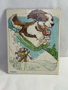 Vintage 1976 Playskool "To the Rescue" Skiing St. Bernard Jigsaw Puzzle - Rare - Picture 1 of 10