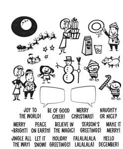 Tim Holtz Cms473 Juego de estampillas de dibujos animados de Navidad estampadores anónimos - Imagen 1 de 1