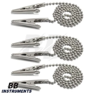 3 x Serviettenkette - Lätzchenkette - Kugelkette -Edelstahl-  verstellbar 45cm - Bild 1 von 3