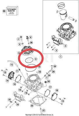 2018-2020 KTM 250 XC TPI/XC-W TPI HEAD GASKET INNER O RING - Image 1 of 2